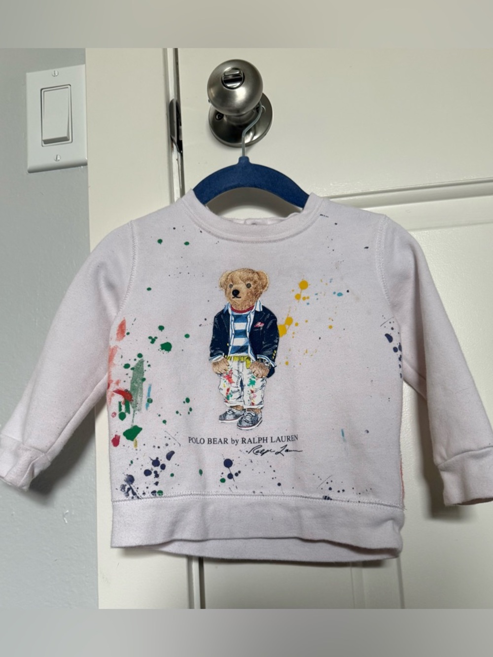 Ralph Lauren Polo Bear Paint-Splatter Sweatshirt